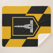 Patriotic Sherpa Blanket met vlag van Baltimore Deken (Voorkant (horizontaal))