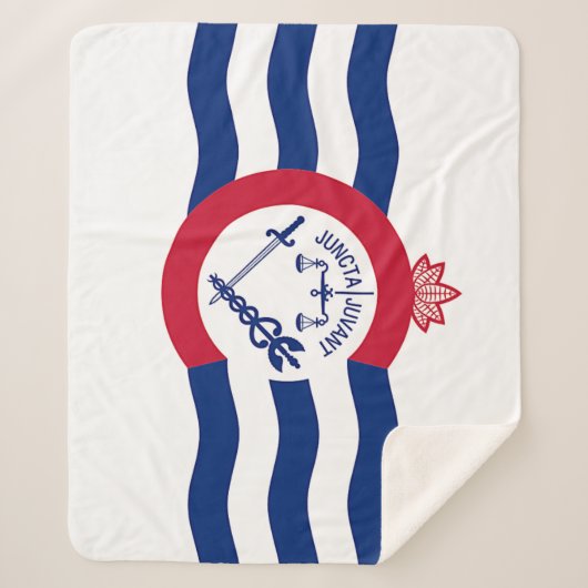 Patriotic Sherpa Blanket met vlag van Cincinnati Sherpa Deken (Voorkant)