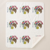 Patriotic Sherpa Blanket met vlag van Illinois Sherpa Deken (Voorkant)
