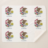 Patriotic Sherpa Blanket met vlag van Illinois Sherpa Deken (Voorkant (horizontaal))