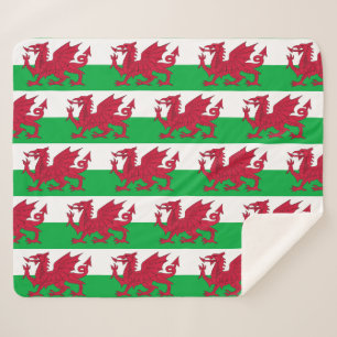 Patriotic Sherpa Blanket met Wales vlag Deken