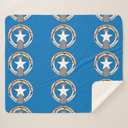 Patriotic Sherpa Blanket - Noordelijke Mariana vla Sherpa Deken (Voorkant (horizontaal))