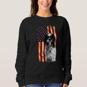 Patriotic Shih Tzu American Flag Juli 4e Dog Trui
