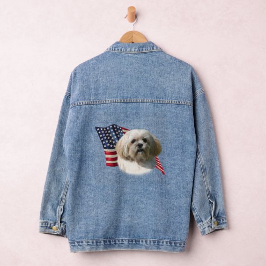 Patriotic Shih Tzu Denim Jacket (Hangar)