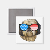 Patriotic Shih Tzu Magneet (Voorkant / Achterkant)