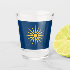 Patriotic shot glass with flag of Macedonia Glas