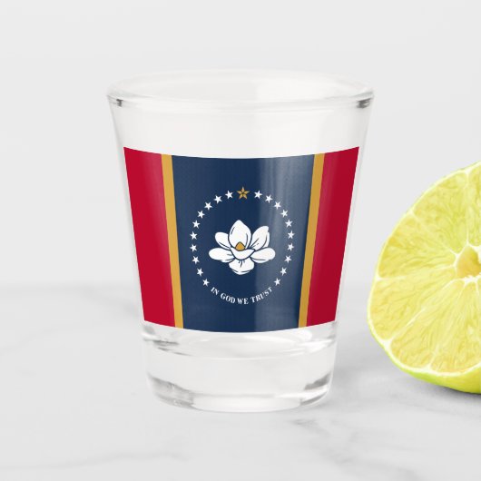 Patriotic shot glass with flag of Mississippi Glas (Voorkant)