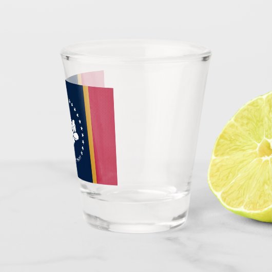 Patriotic shot glass with flag of Mississippi Shot Glas (Rechts)