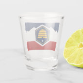 Patriotic shot glass with flag of Utah, USA Glas (Achterkant)