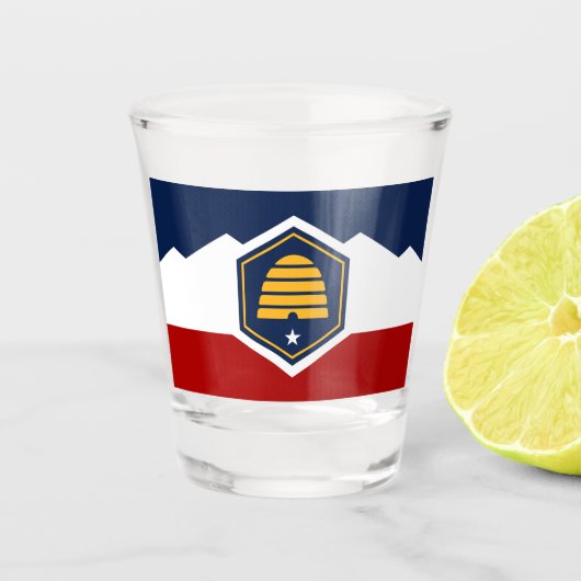 Patriotic shot glass with flag of Utah, USA Glas (Voorkant)