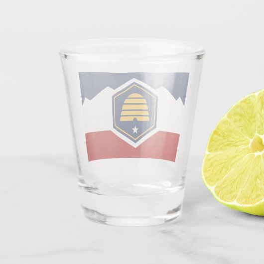 Patriotic shot glass with flag of Utah, USA Shot Glas (Achterkant)