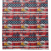 Patriotic Shower Curtain Eagle & Flag Home Style Douchegordijn (Voorkant)