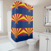 Patriotic Shower Curtain met vlag van Arizona, VS Douchegordijn (In situ)