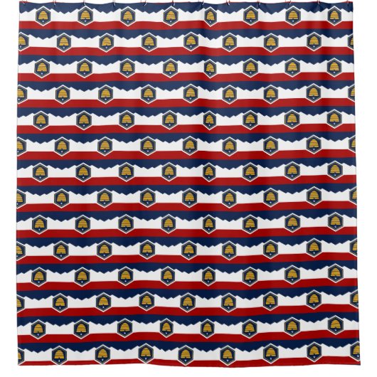 Patriotic Shower Curtain with Flag of Utah, USA Douchegordijn (Voorkant)