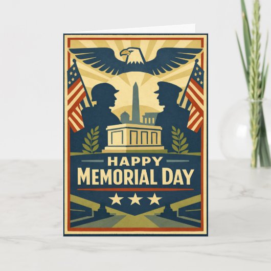 Patriotic Silhouettes Memorial Day Kaart (Voorkant)