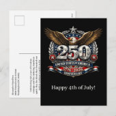Patriotic Silver Semiquincentennial Emblem Feestdagenkaart (Voorkant / Achterkant)
