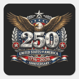 Patriotic Silver Semiquincentennial Emblem Vierkante Sticker