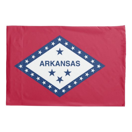 Patriotic Single Pillowcase flag of Arkansas, Vere Kussensloop (Achterkant)