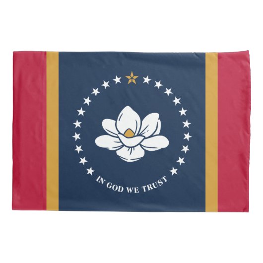 Patriotic Single Pillowcase, flag of Mississipi Kussensloop (Achterkant)