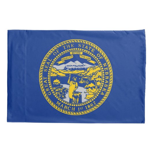 Patriotic Single Pillowcase flag of Nebraska, VS Kussensloop (Achterkant)