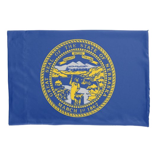 Patriotic Single Pillowcase flag of Nebraska, VS Kussensloop (Voorkant)