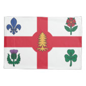 Patriotic Single Pillowcase with flag of Montreal Kussensloop (Achterkant)