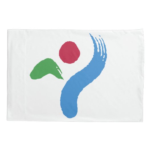 Patriotic Single Pillowcase with flag of Seoul Kussensloop (Achterkant)