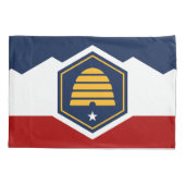 Patriotic Single Pillowcase with flag of Utah, USA Kussensloop (Achterkant)