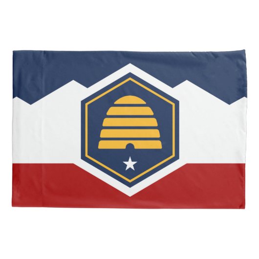 Patriotic Single Pillowcase with flag of Utah, USA Kussensloop (Achterkant)