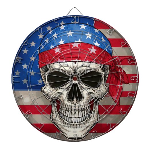 Patriotic Skull-dartbord Dartbord (Voorkant)