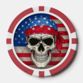 Patriotic Skull-pokerchip Poker Chips (Voorkant)
