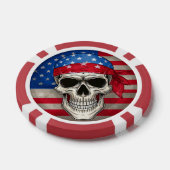Patriotic Skull-pokerchip Poker Chips (Enkel)