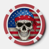 Patriotic Skull-pokerchip Poker Chips (Achterkant)
