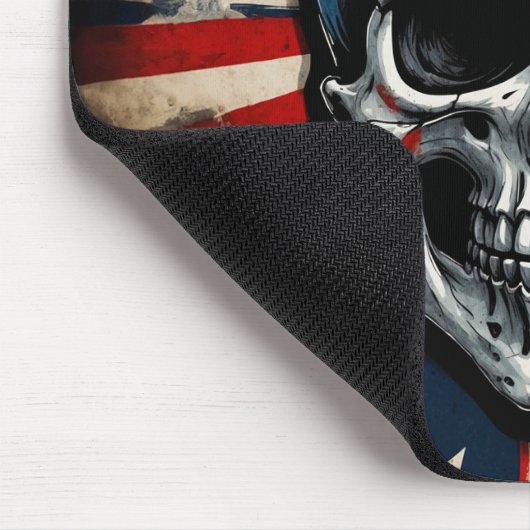 Patriotic Skull: Stars and Stripes Rebellion aange Muismat (Hoek)