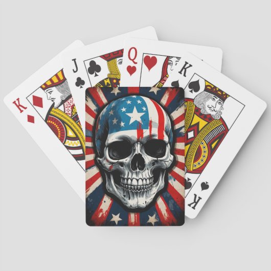 Patriotic Skull: Stars and Stripes Rebellion aange Pokerkaarten (Achterkant)