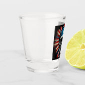 Patriotic Skull: Stars and Stripes Rebellion aange Shot Glas (Links)