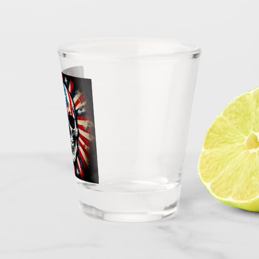 Patriotic Skull: Stars and Stripes Rebellion aange Shot Glas (Rechts)