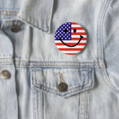 Patriotic Smile Face Ronde Button 5,7 Cm (In situ)
