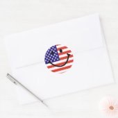 Patriotic Smile Face Ronde Sticker (Envelop)