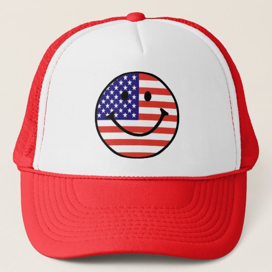 Patriotic Smile Face Trucker Pet (Voorkant)