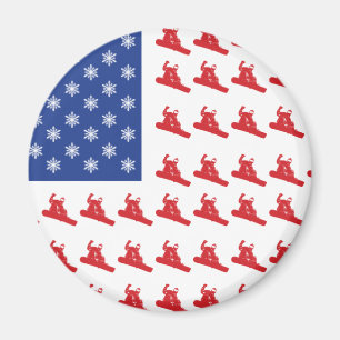 Patriotic Snowboarder (VS) Magneet