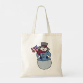 Patriotic Snowman Canvas tas (Achterkant)