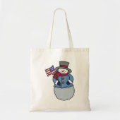 Patriotic Snowman Canvas tas (Voorkant)