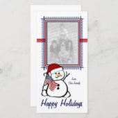 Patriotic Snowman Feestdagenkaart (Voorkant / Achterkant)