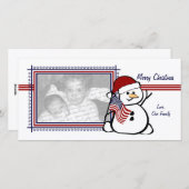 Patriotic Snowman Feestdagenkaart (Voorkant / Achterkant)