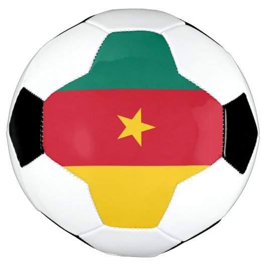 Patriotic Soccer Ball with Flag of Cameroon Voetbal (Gedraaid)