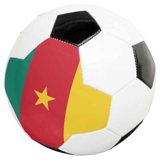 Patriotic Soccer Ball with Flag of Cameroon Voetbal (Drie kwart)