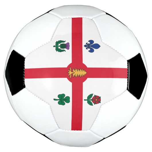 Patriotic Soccer Ball with Flag of Montreal Canada Voetbal (Gedraaid)