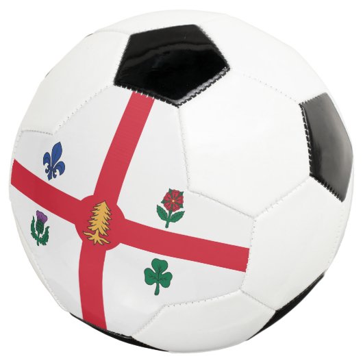 Patriotic Soccer Ball with Flag of Montreal Canada Voetbal (Drie kwart)