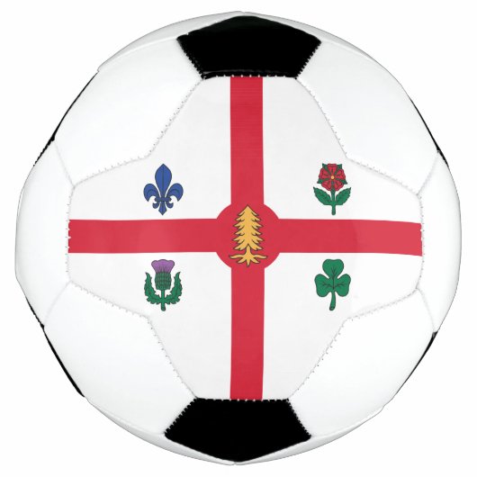 Patriotic Soccer Ball with Flag of Montreal Canada Voetbal (Voorkant)